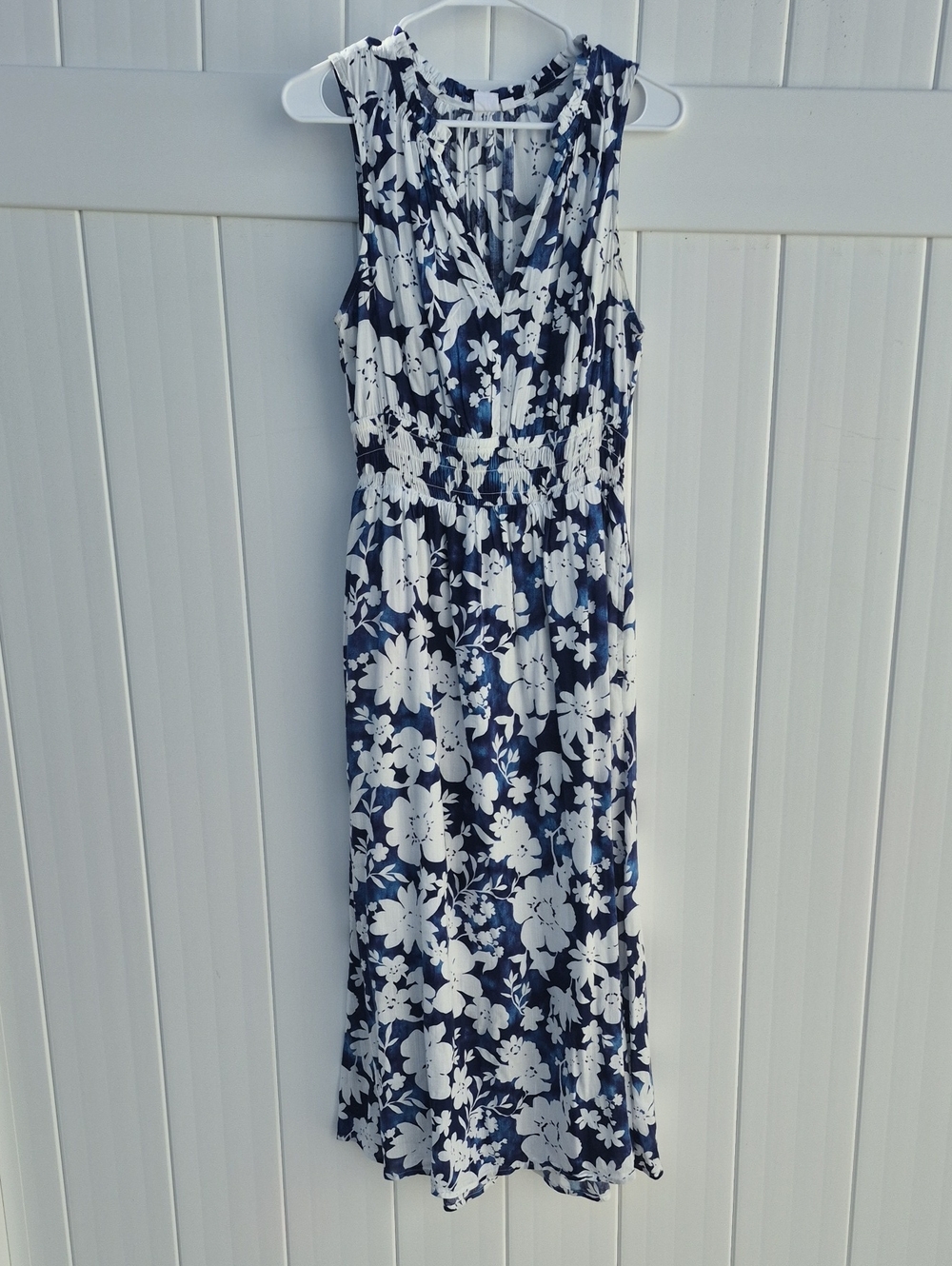GAP Navy and White Floral Sleeveless Maxi Dress